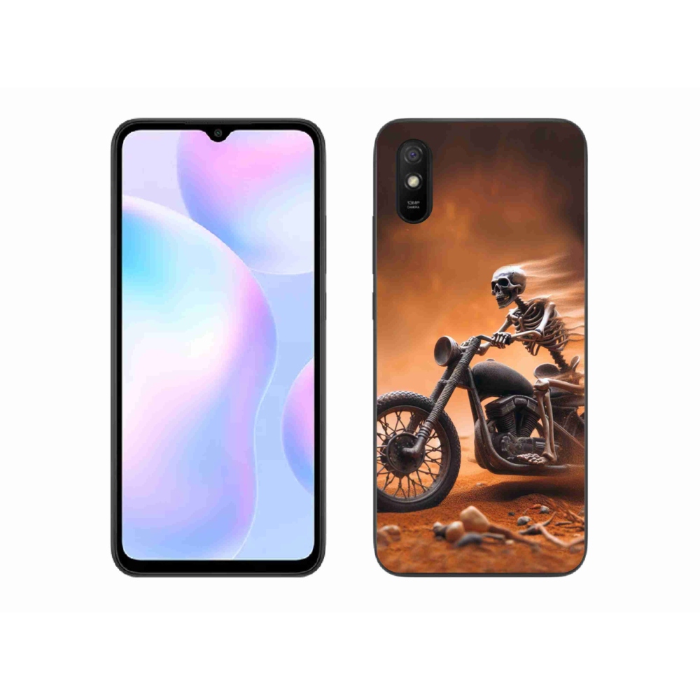 Gelový kryt mmCase na Xiaomi Redmi 9A - kostra na motorce