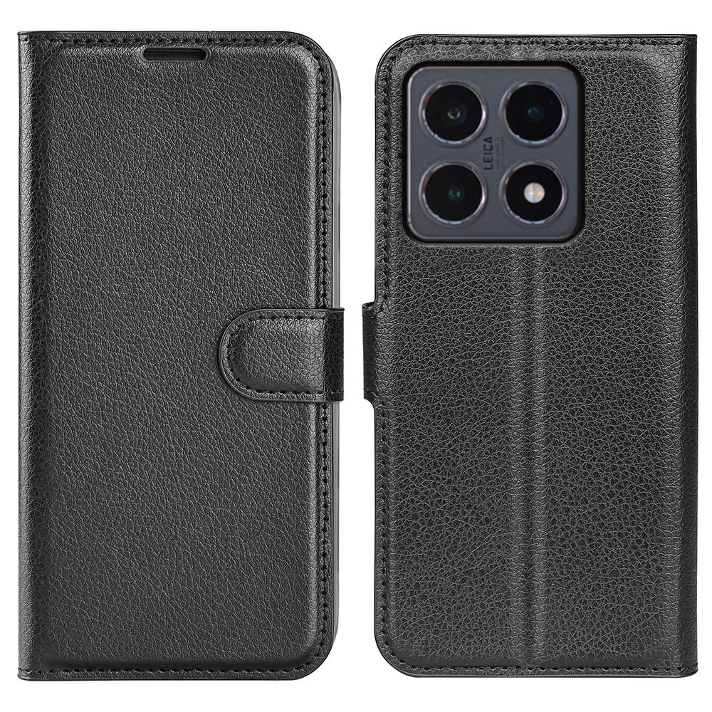 Litchi knížkové pouzdro na Xiaomi 15T - černé