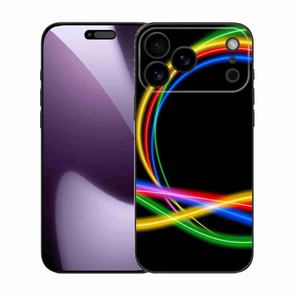 Gelový kryt mmCase na iPhone 17 Pro Max - neonové kruhy