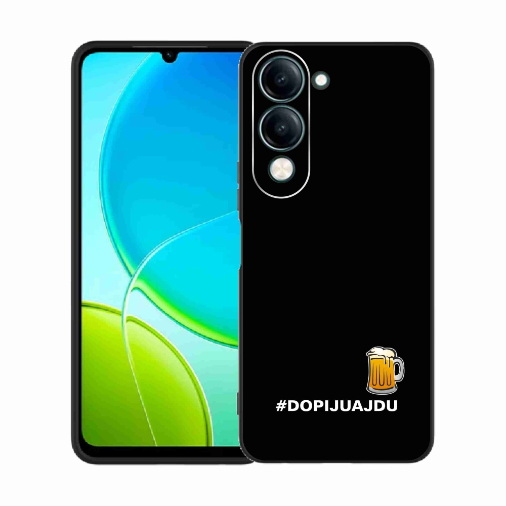 Gelový kryt mmCase na Vivo Y29s 5G - pivní motiv 1 černé pozadí