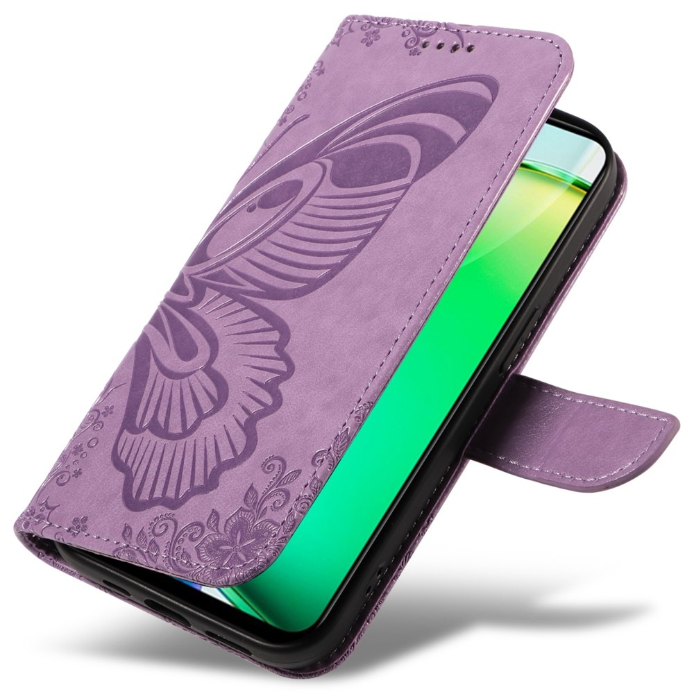 Floral Butterfly knížkové pouzdro na Vivo Y28 - světlefialové