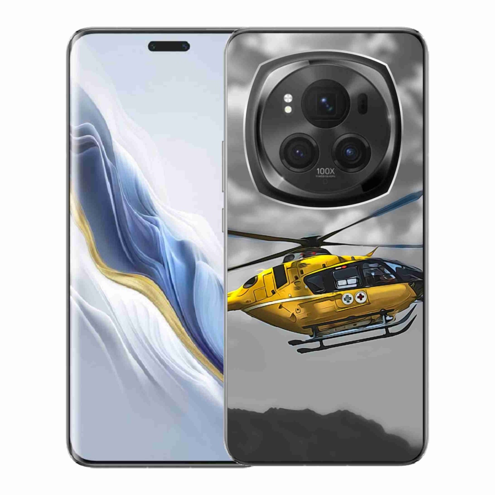 Gelový kryt mmCase na Honor Magic 6 Pro 5G - žlutá helikoptéra