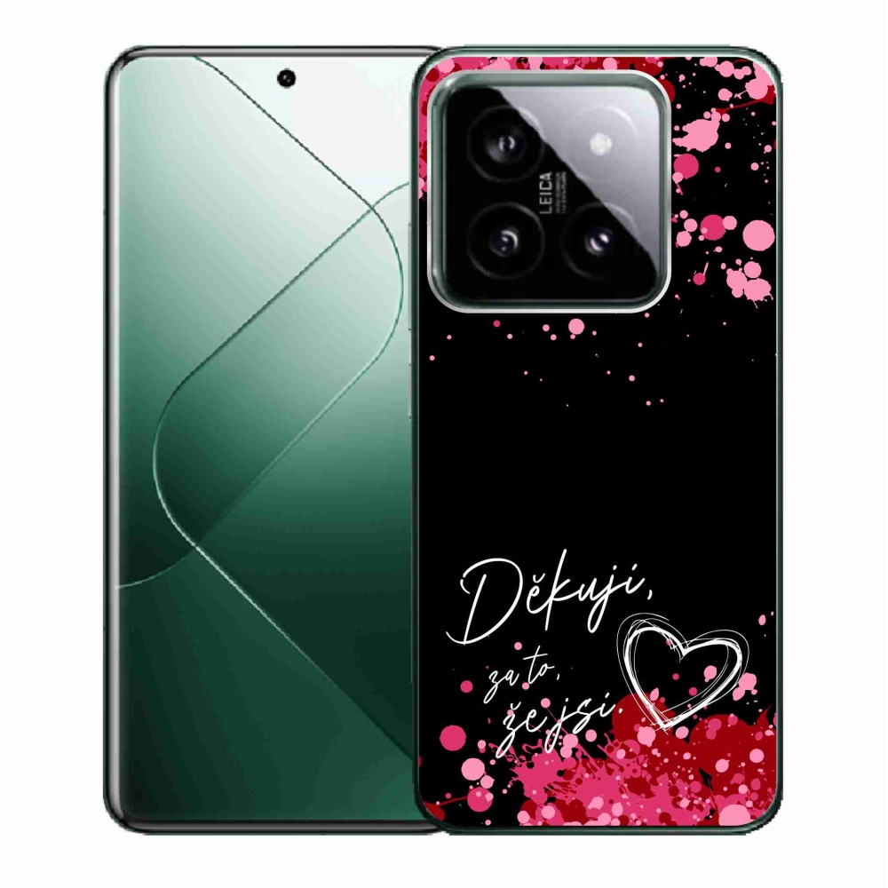 Gelový kryt mmCase na Xiaomi 14 - zamilovaný text 2 černé pozadí