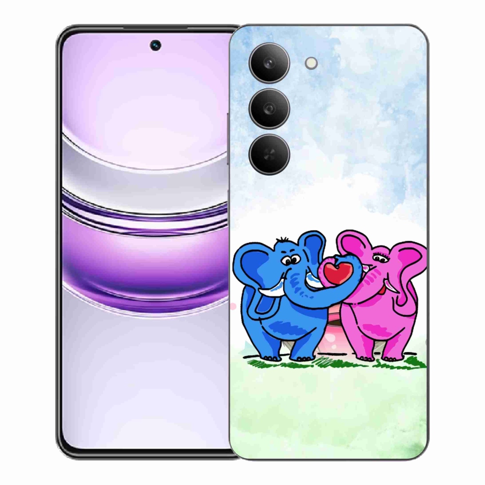 Gelový kryt mmCase na Realme 14x 5G - zamilovaní sloni