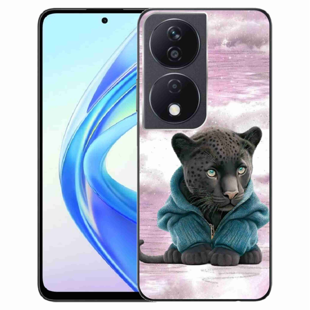 Gelový kryt mmCase na Honor X7b/Honor 90 Smart - černý panter ve svetru