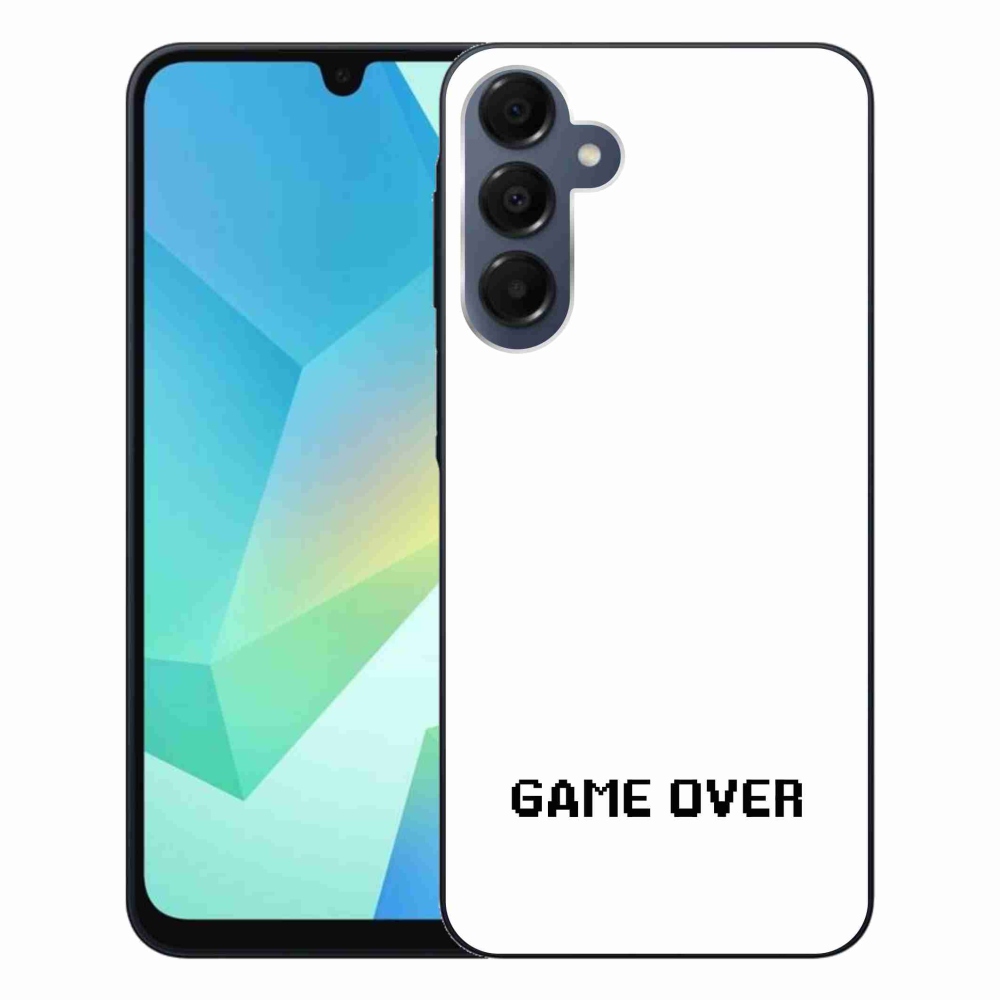 Gelový kryt mmCase na Samsung Galaxy A16 4G/5G - game over bílé pozadí