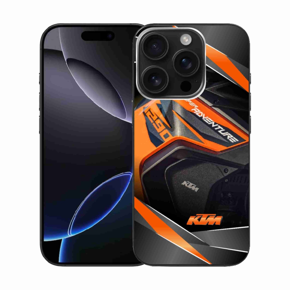 Gelový kryt mmCase na iPhone 16 Pro - motorka ktm