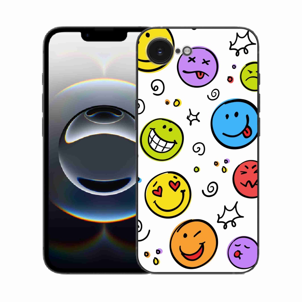 Gelový kryt mmCase na iPhone 16e - smajlíci