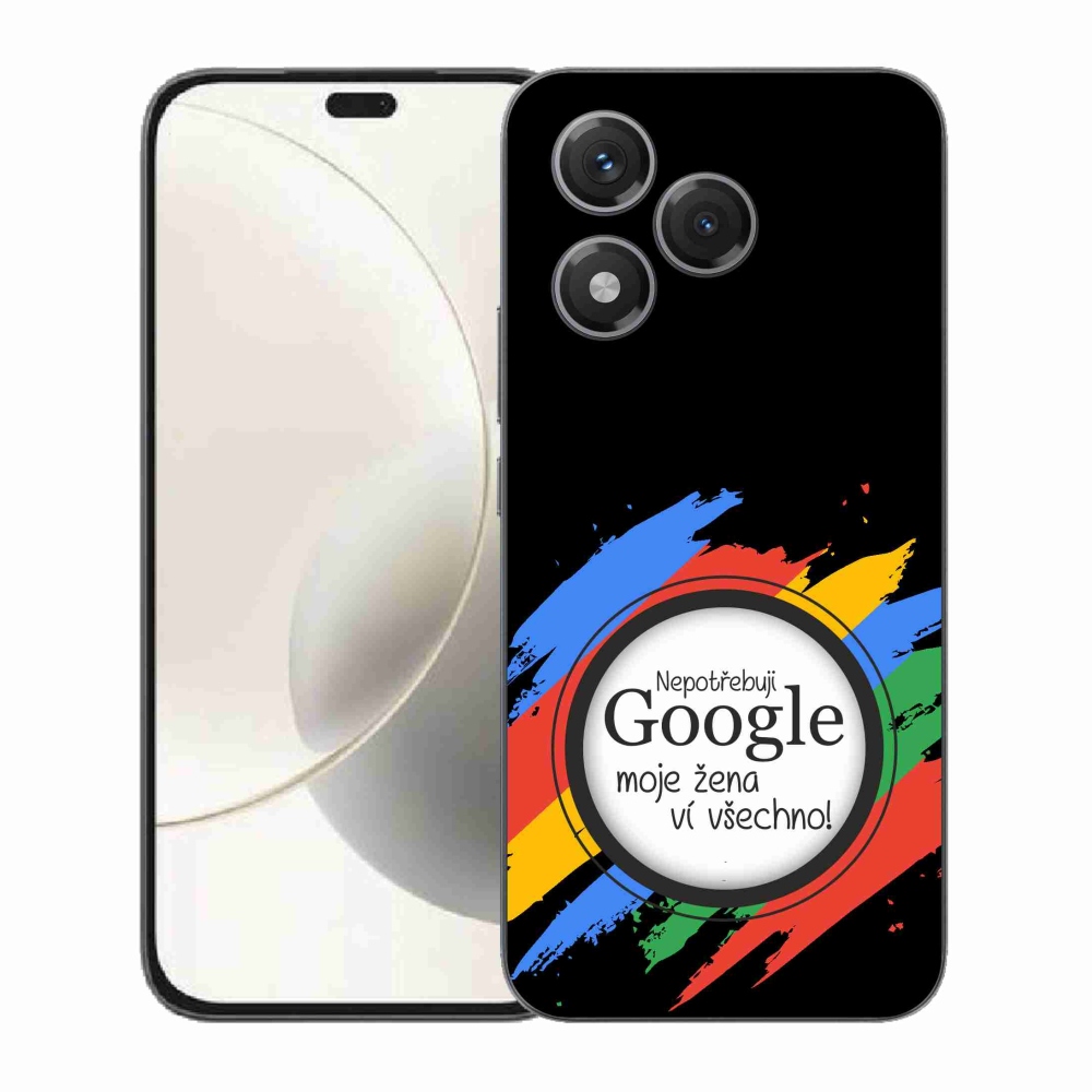 Gelový kryt mmCase na Honor 400 Lite - žena ví všechno černé pozadí