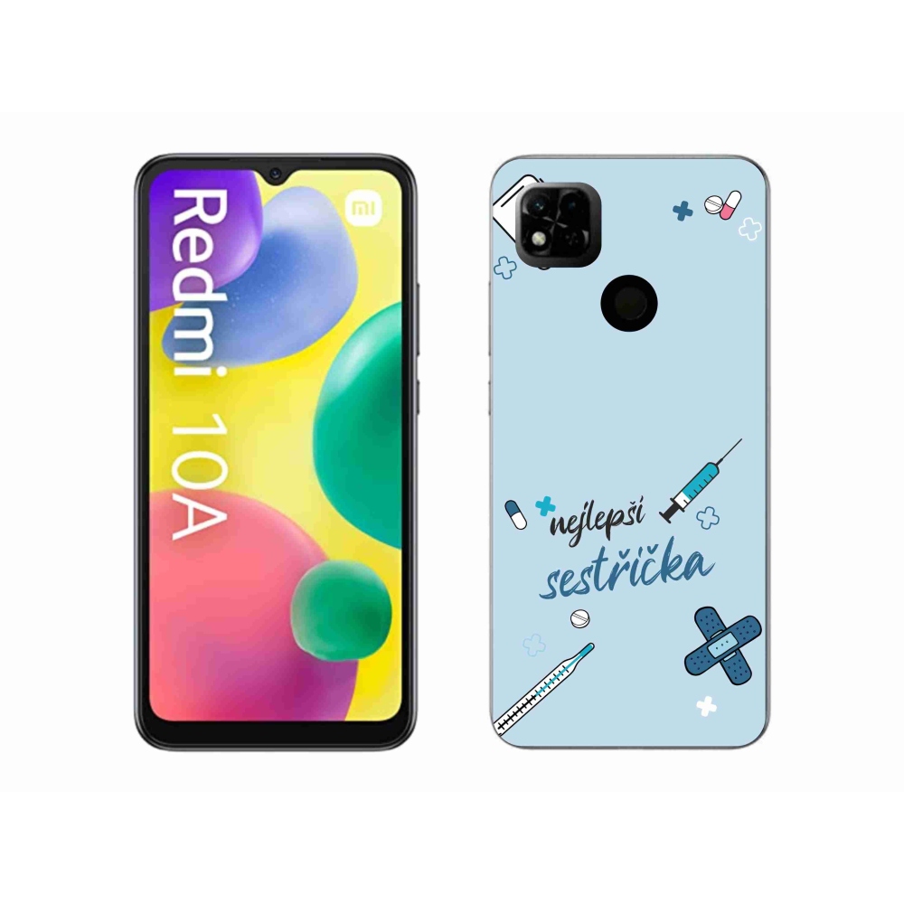 Gelový kryt mmCase na Xiaomi Redmi 10A - nejlepší sestřička modré pozadí
