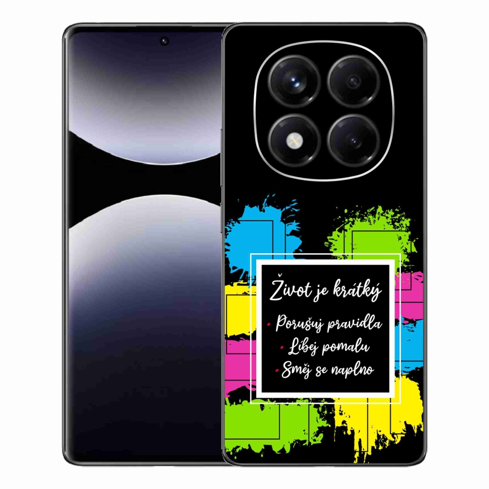 Gelový kryt mmCase na Xiaomi Redmi Note 14 Pro - citát 5 černé pozadí