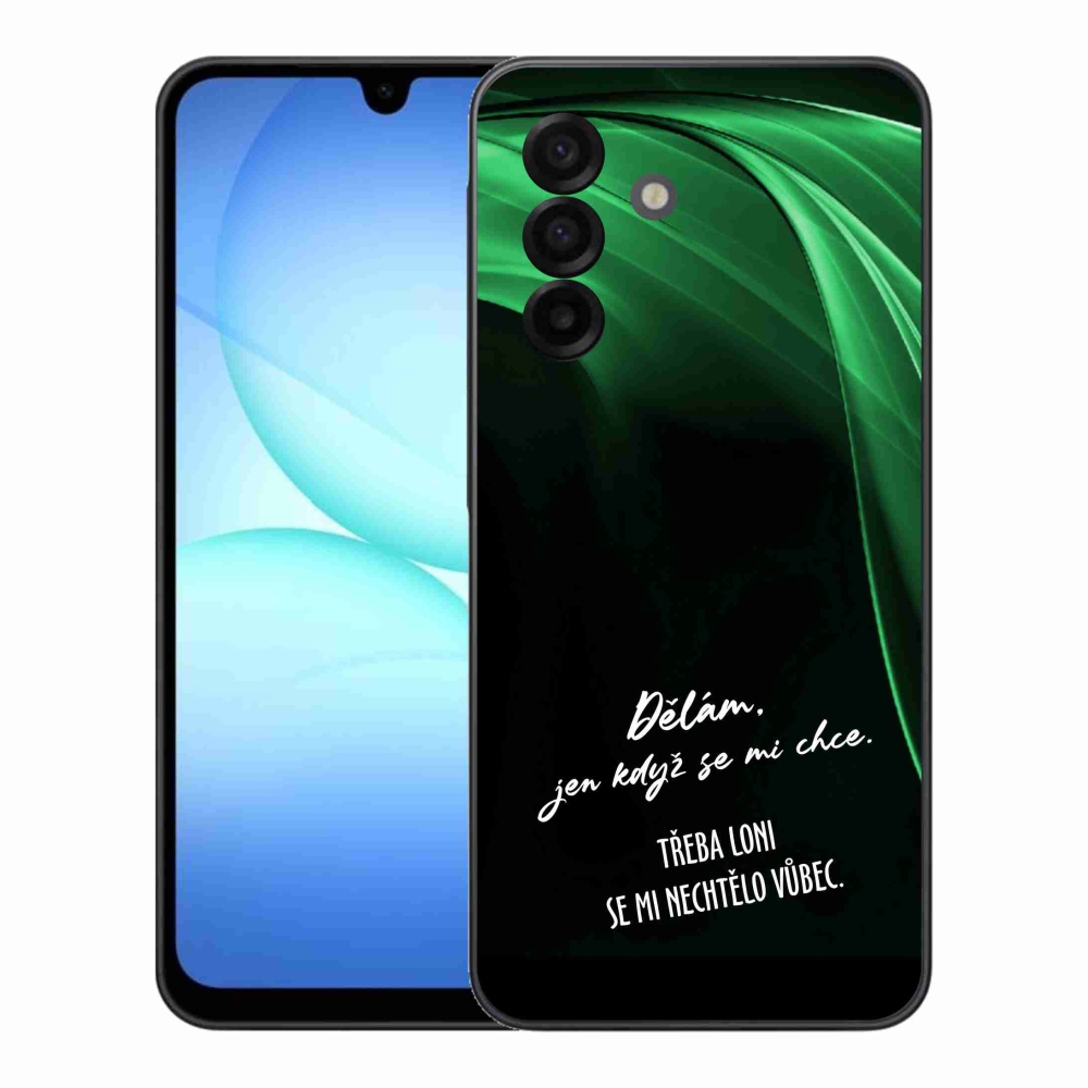 Gelový kryt mmCase na Samsung Galaxy A17 4G/5G - vtipný text 12 černé pozadí