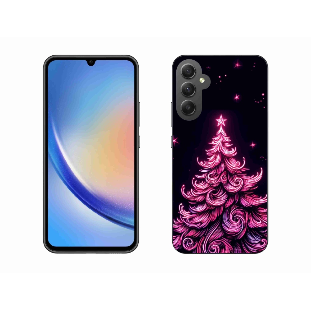 Gelový kryt mmCase na Samsung Galaxy A34 5G - neonový vánoční stromek 2