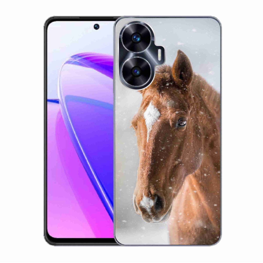 Gelový kryt mmCase na Realme C55 - hnědý kůň 2