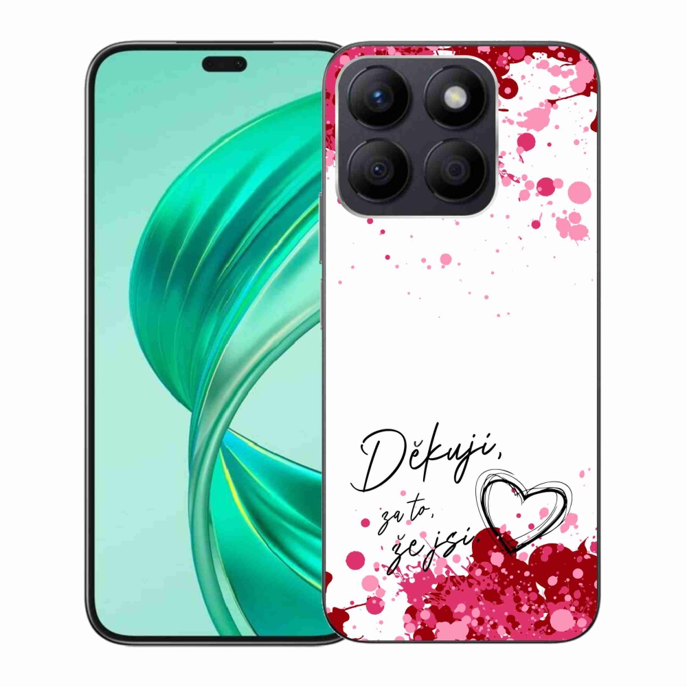 Gelový kryt mmCase na Honor X8b - zamilovaný text 2 bílé pozadí