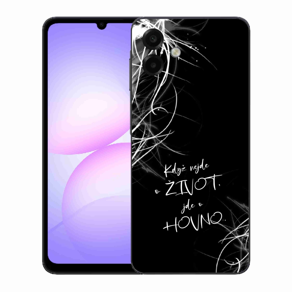 Gelový kryt mmCase na Samsung Galaxy A07 4G - vtipný text 16 černé pozadí