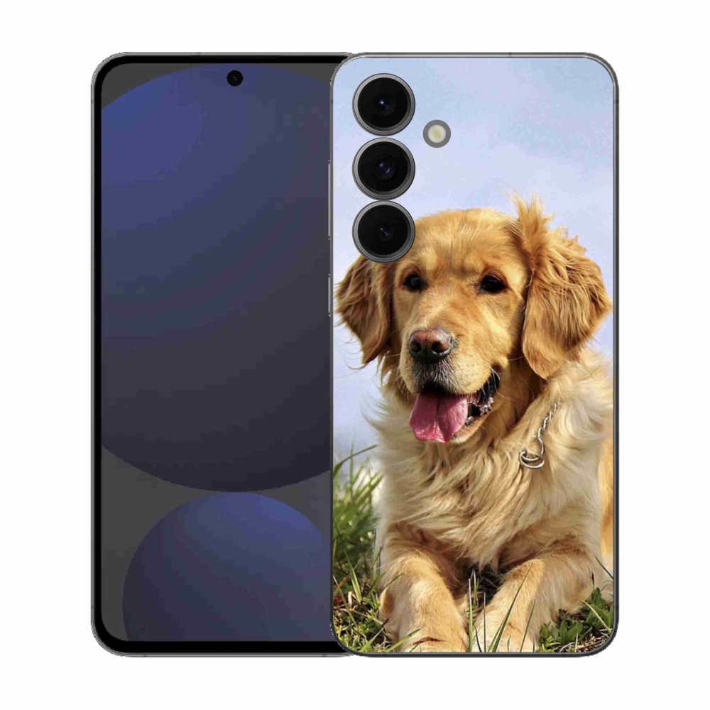 Gelový kryt mmCase na Samsung Galaxy S25 FE - zlatý retrívr