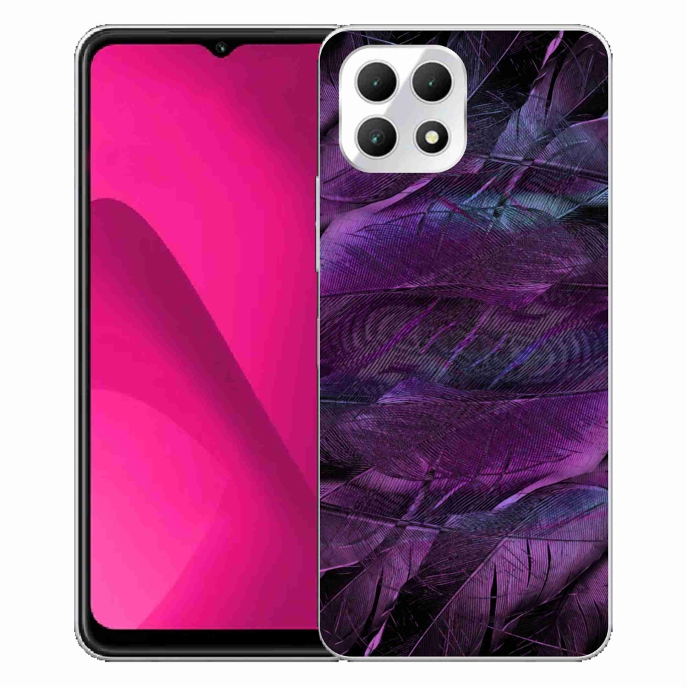 Gelový kryt mmCase na T-Mobile T Phone 2 - fialová pírka