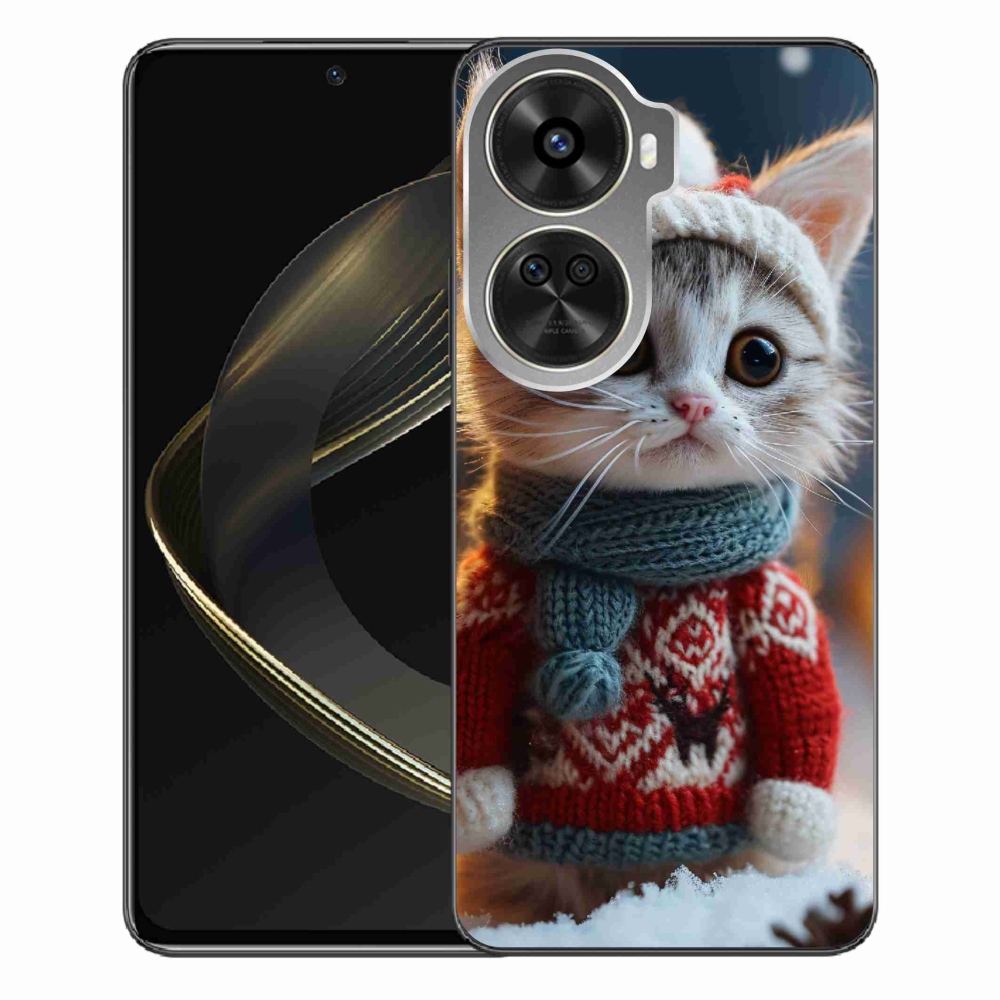 Gelový kryt mmCase na Huawei Nova 12 SE - kotě ve svetru