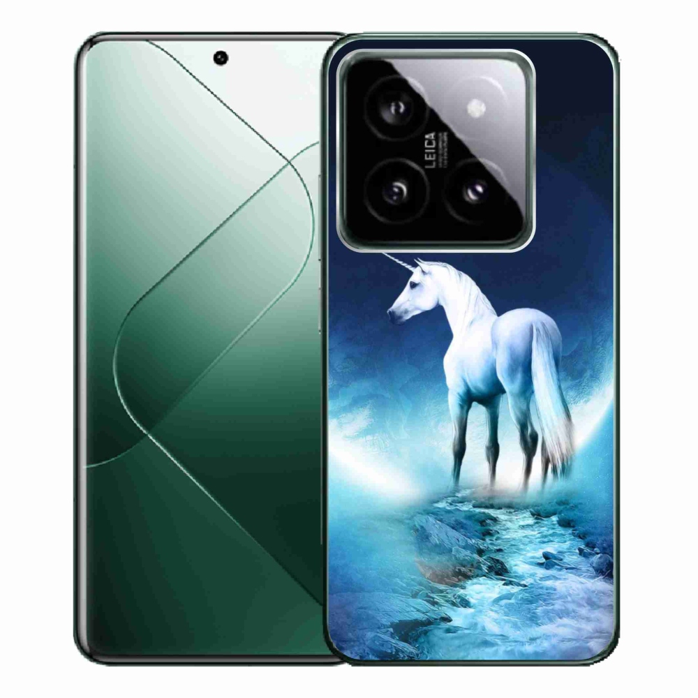 Gelový kryt mmCase na Xiaomi 14 Pro - bílý jednorožec