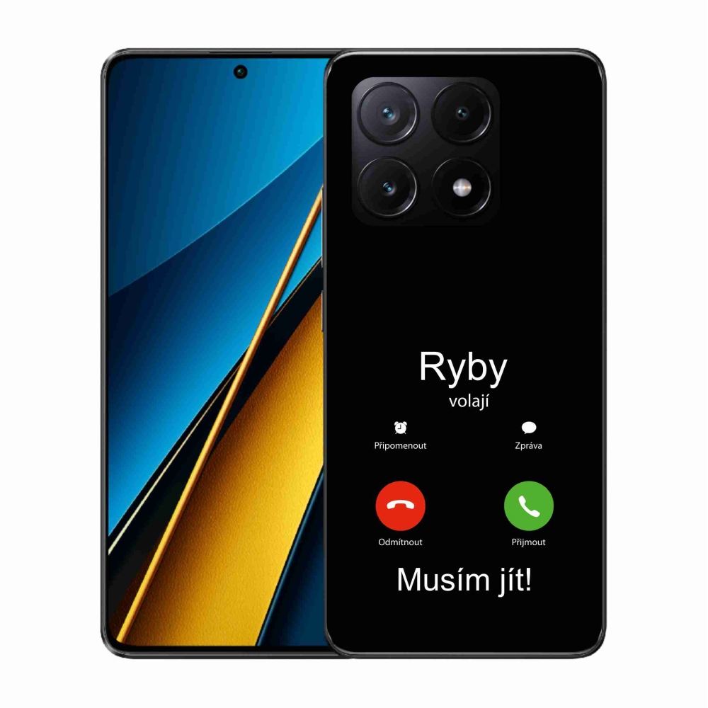Gelový kryt mmCase na Xiaomi Poco X6 Pro 5G - ryby volají černé pozadí