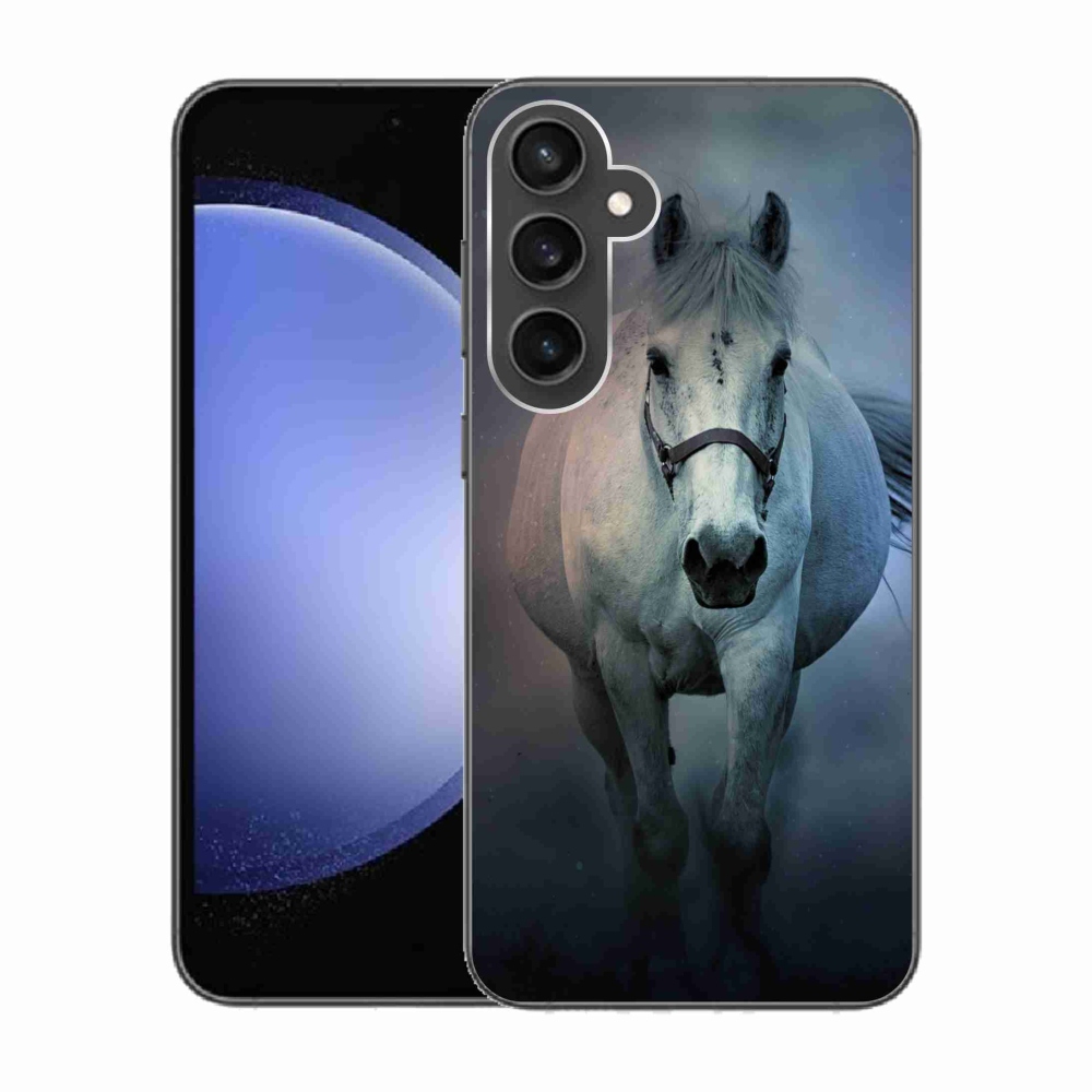 Gelový obal mmCase na Samsung Galaxy S23 FE - běžící bílý kůň