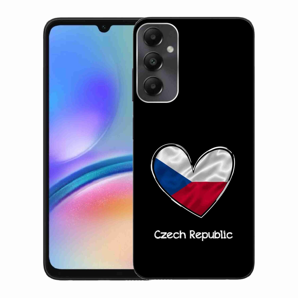 Gelový kryt mmCase na Samsung Galaxy A05s - vlajka srdce černé pozadí
