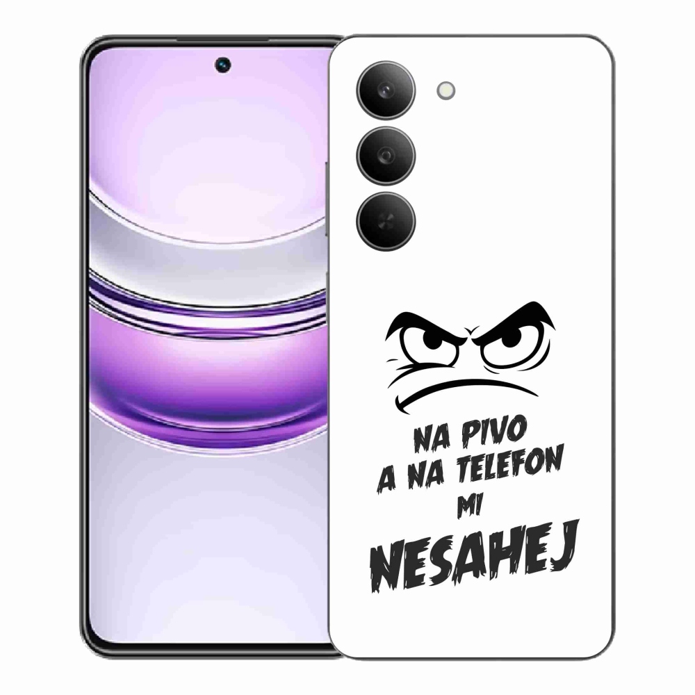 Gelový kryt mmCase na Realme 14x 5G - pivní motiv 2 bílé pozadí