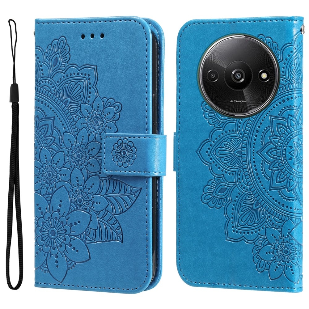 Mandala knížkové pouzdro na Xiaomi Redmi A3 - modré