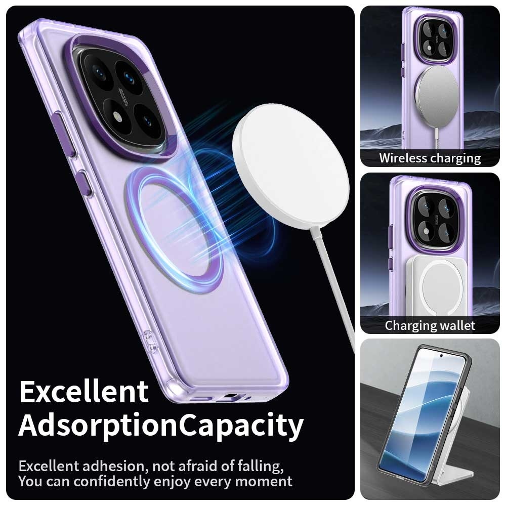 Candy gelový obal s MagSafe na Xiaomi Redmi Note 14 Pro 5G/Poco X7 5G - fialový
