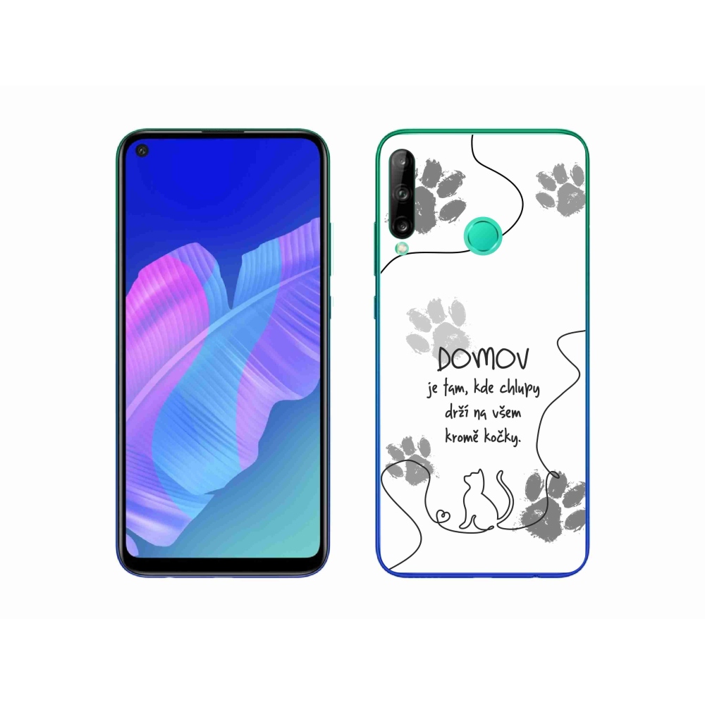 Gelový kryt mmCase na Huawei P40 Lite E - kočičí motiv bílé pozadí