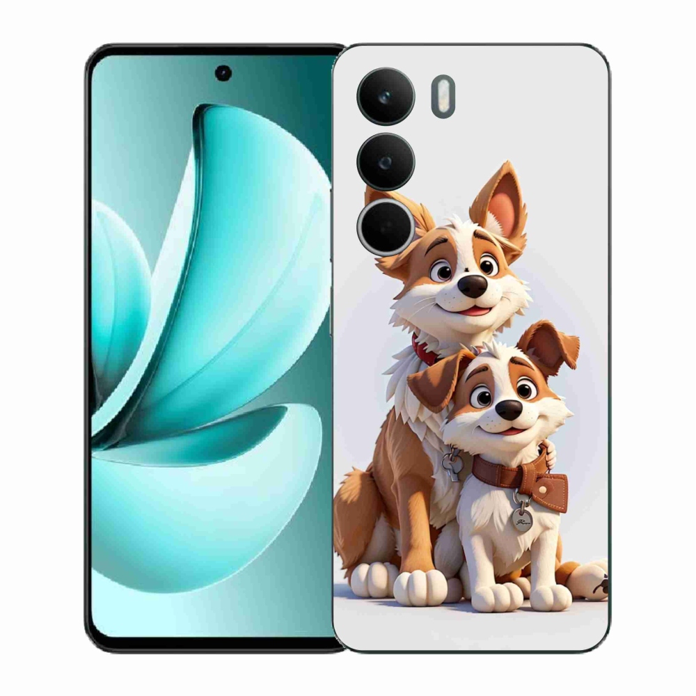 Gelový kryt mmCase na Realme C71 - kreslení psi