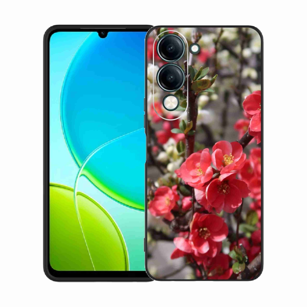 Gelový kryt mmCase na Vivo Y29s 5G - červené květy