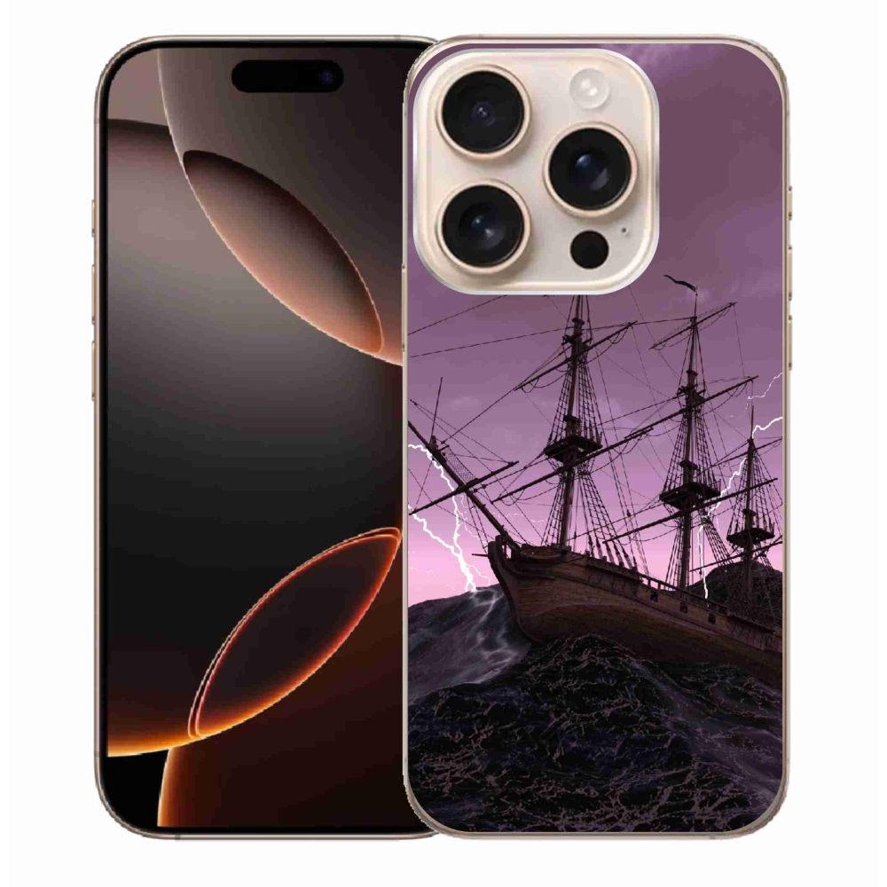 Gelový kryt mmCase na iPhone 16 Pro Max - loď v bouři