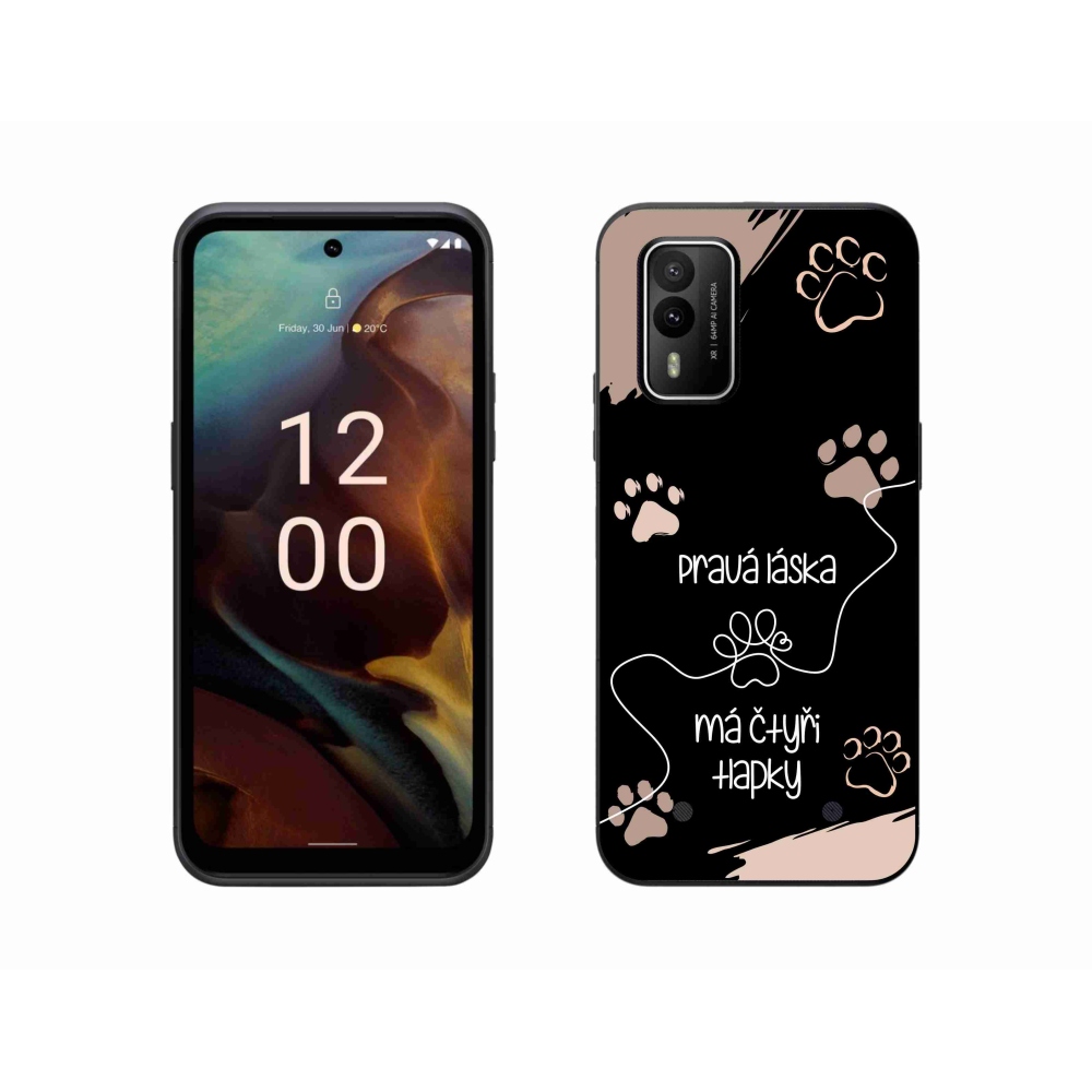 Gelový kryt mmCase na Nokia XR21 - psí motiv 1 černé pozadí