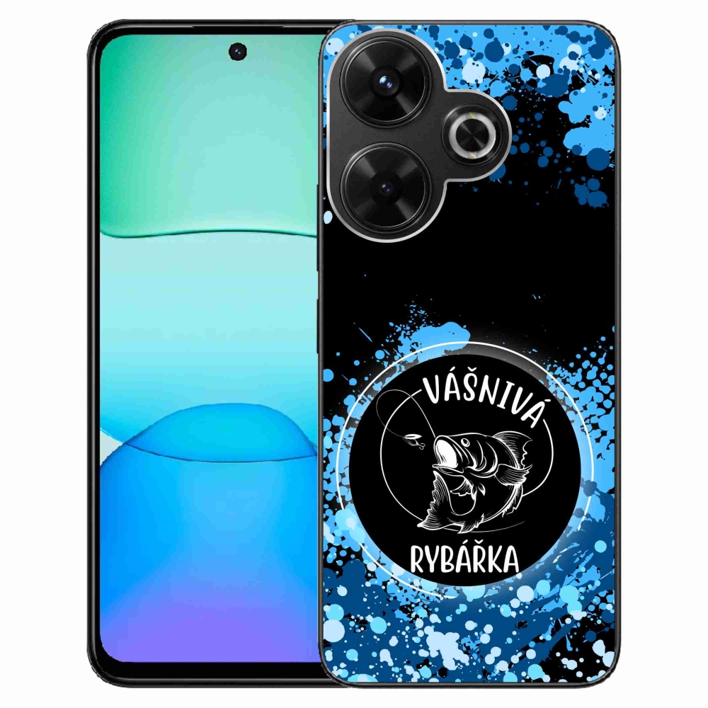 Gelový kryt mmCase na Xiaomi Redmi 13 4G/Poco M6 4G  - vášnivá rybářka černé pozadí