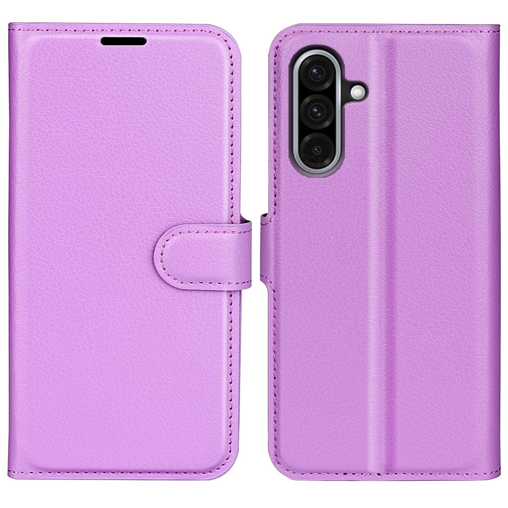 Litchi knížkové pouzdro na Samsung Galaxy A36 5G - fialové