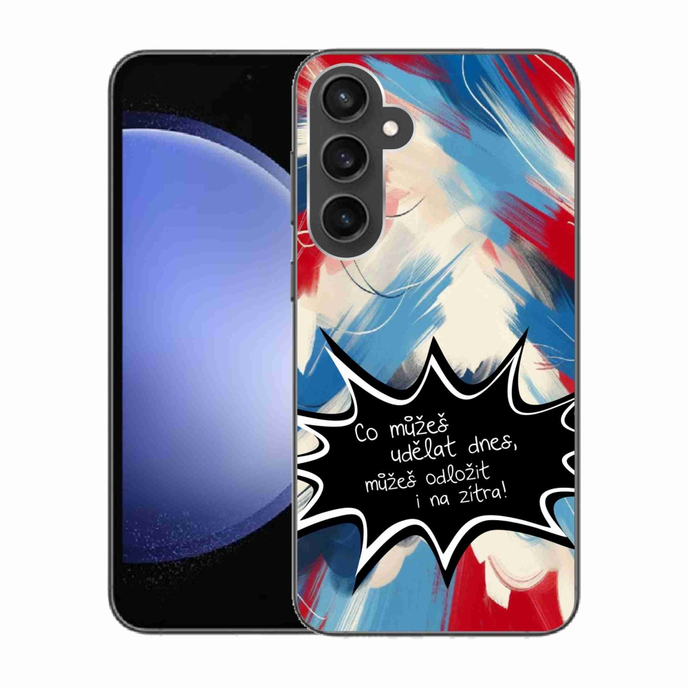 Gelový kryt mmCase na Samsung Galaxy S23 FE - vtipný text 9 černé pozadí