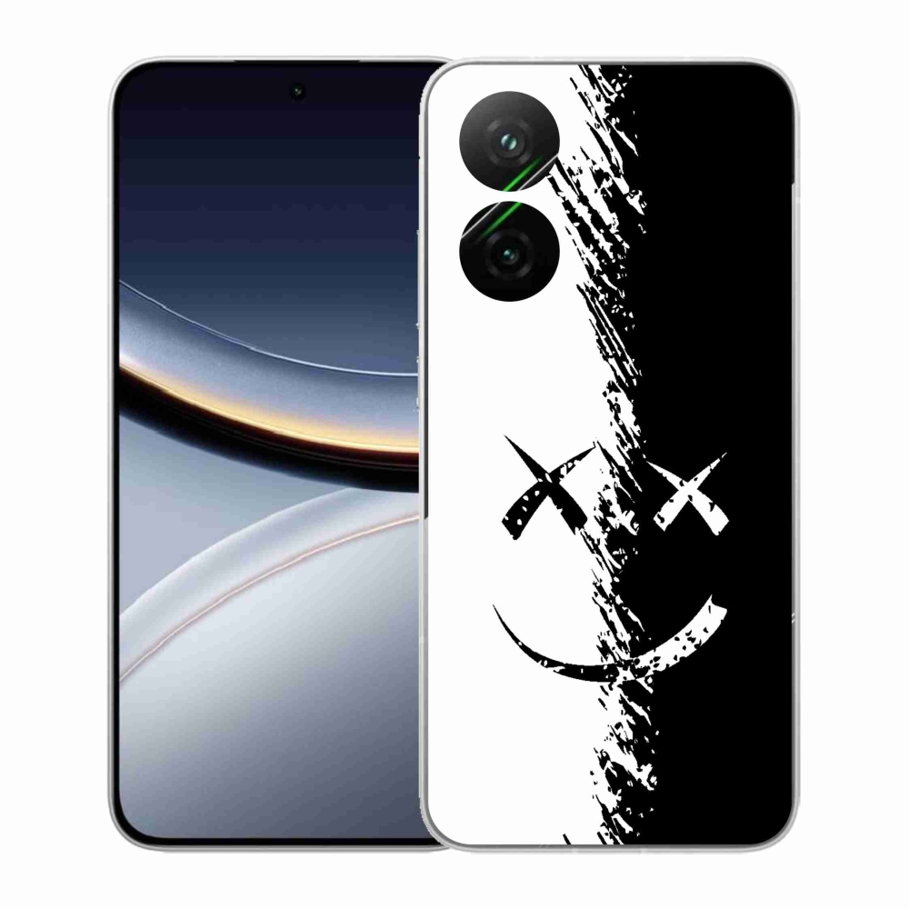 Gelový kryt mmCase na Xiaomi Poco F7 5G - černobílý smajlík