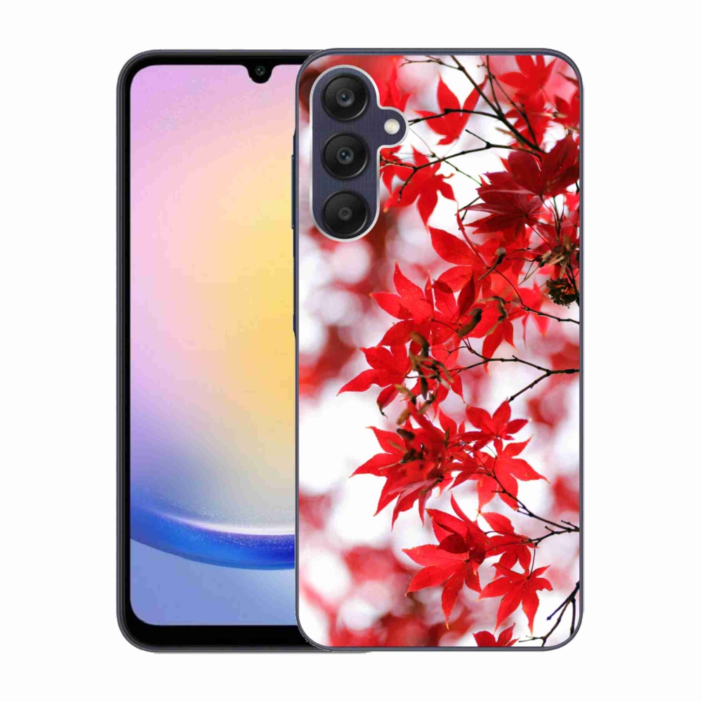 Gelový kryt mmCase na Samsung Galaxy A25 5G - červené listy