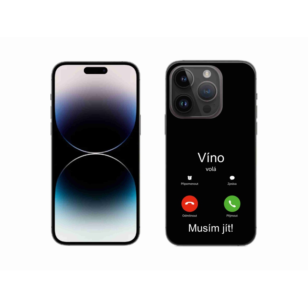 Gelový kryt mmCase na iPhone 14 Pro 6.1 - víno volá černé pozadí