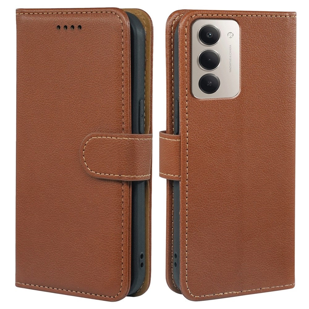 Clasp knížkové pouzdro na Xiaomi Redmi 15 5G (169mm) - hnědé