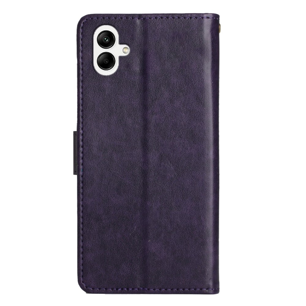 Flowers knížkové pouzdro na Samsung Galaxy A06 4G - tmavěfialové