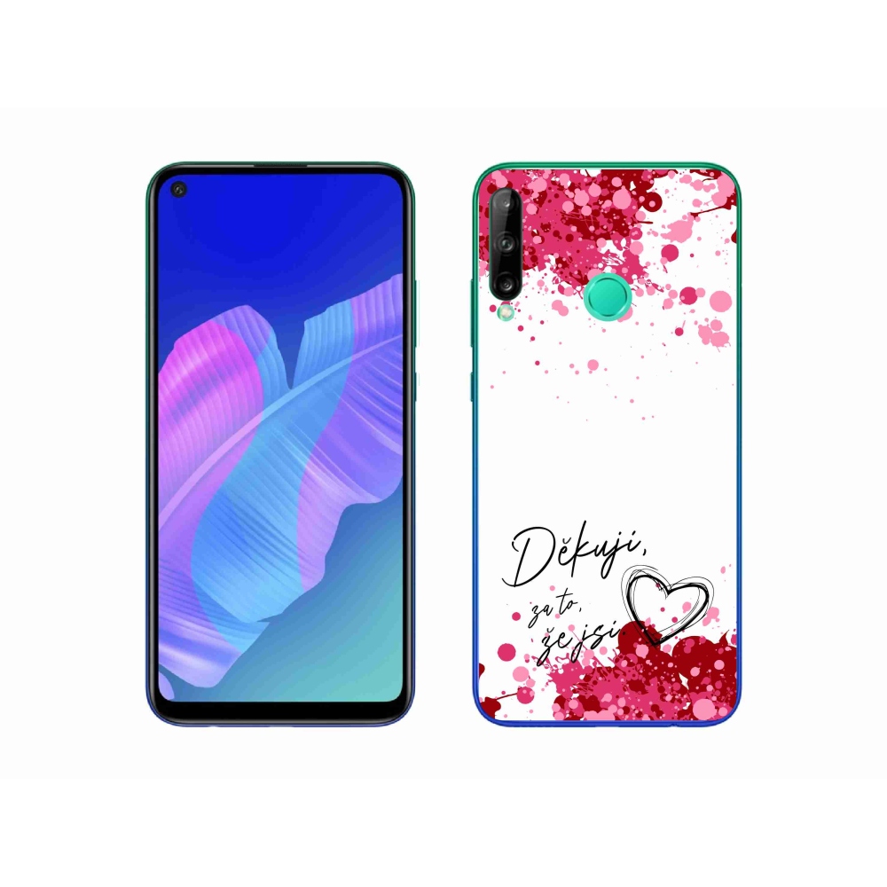 Gelový kryt mmCase na Huawei P40 Lite E - zamilovaný text 2 bílé pozadí