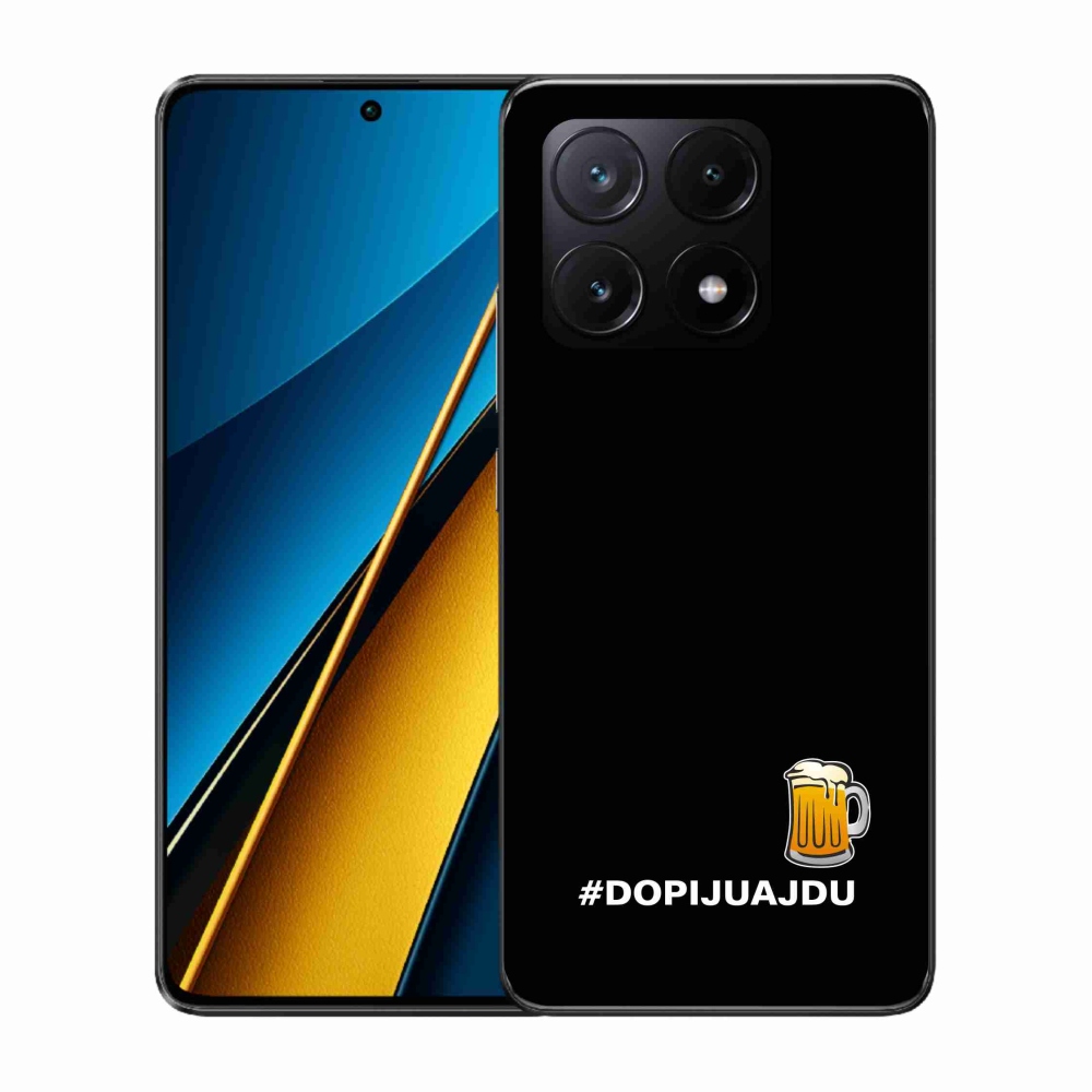 Gelový kryt mmCase na Xiaomi Poco X6 Pro 5G - pivní motiv 1 černé pozadí
