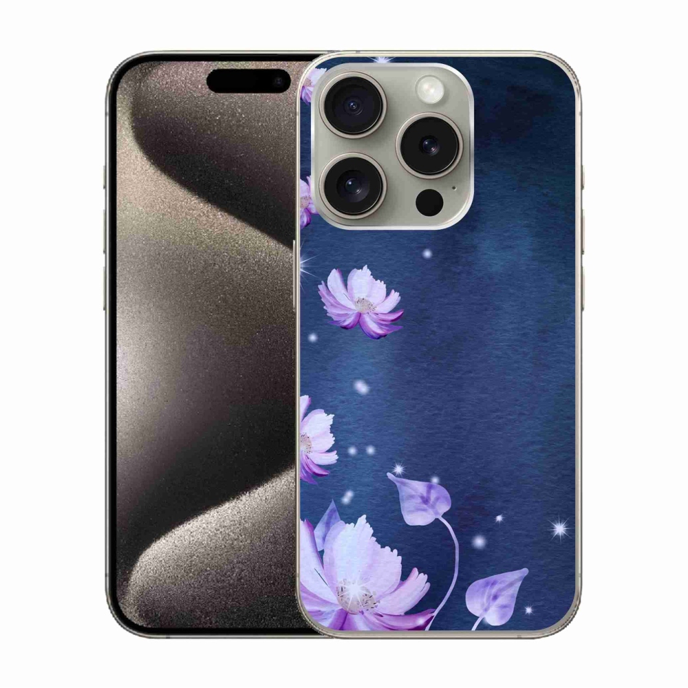 Gelový obal mmCase na iPhone 15 Pro - padající květy