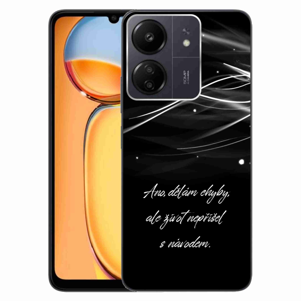 Gelový kryt mmCase na Xiaomi Poco C65/Redmi 13C - citát černé pozadí