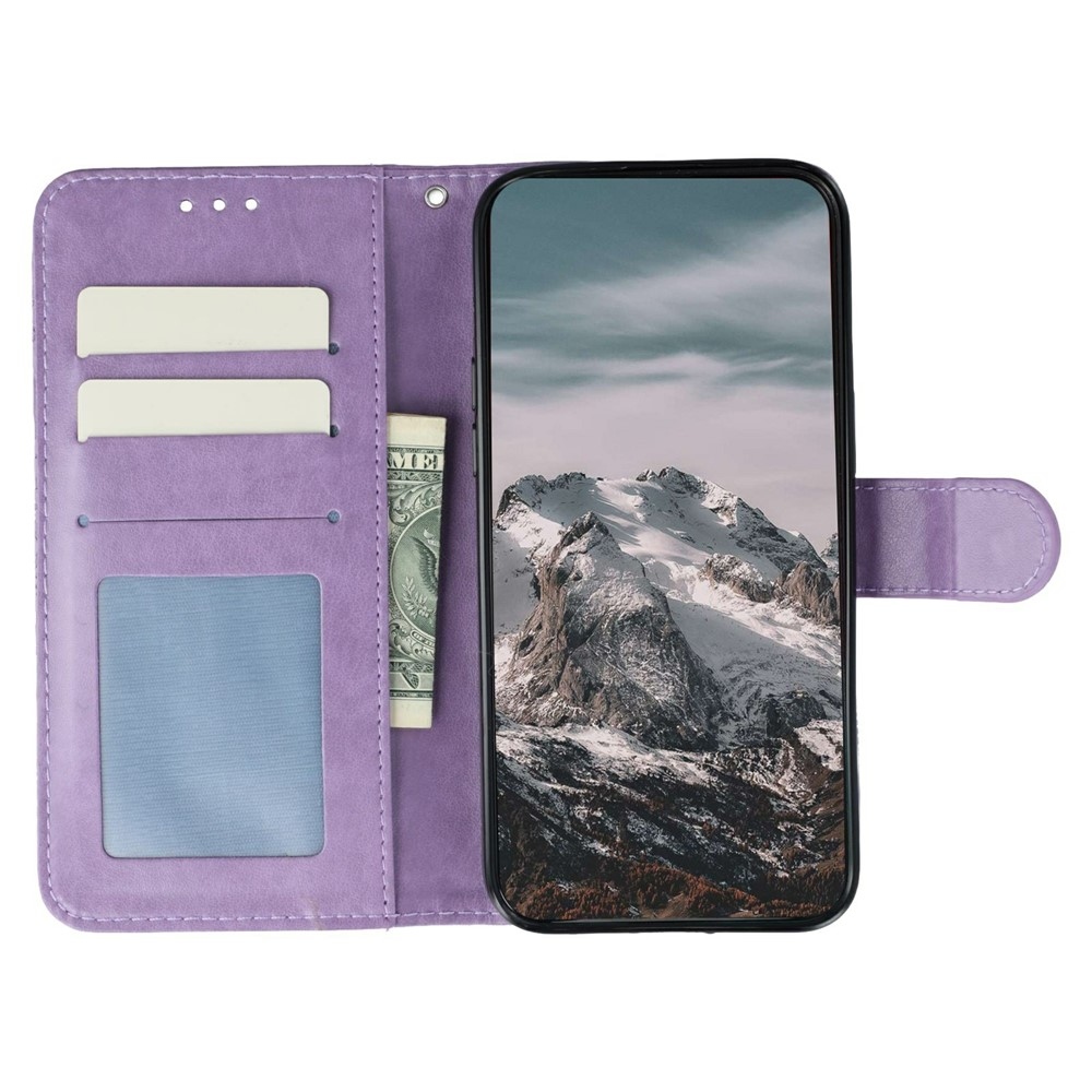 Mandala knížkové pouzdro na Xiaomi Redmi 15 5G - fialové