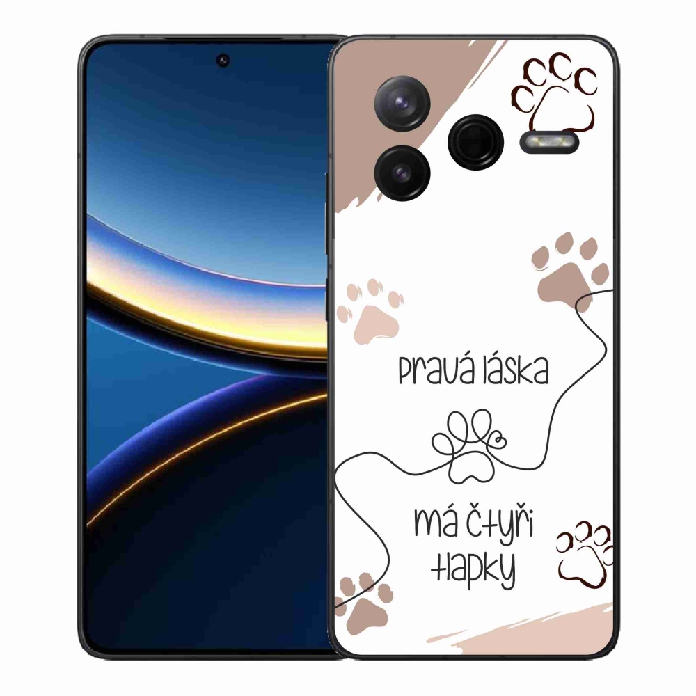 Gelový kryt mmCase na Xiaomi Poco F7 Pro - psí motiv 1 bílé pozadí