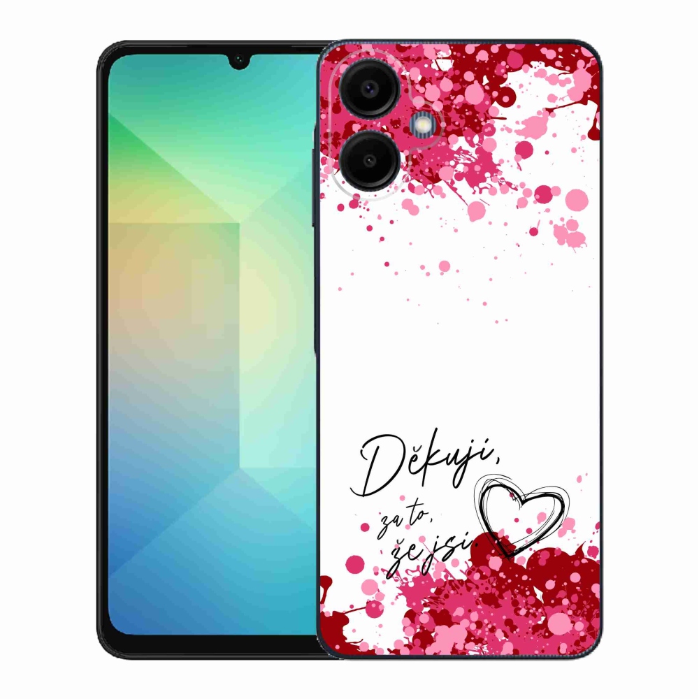 Gelový kryt mmCase na Samsung Galaxy A06 4G - zamilovaný text 2 bílé pozadí